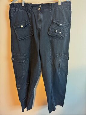 Free people black Tahiti cargo pants large